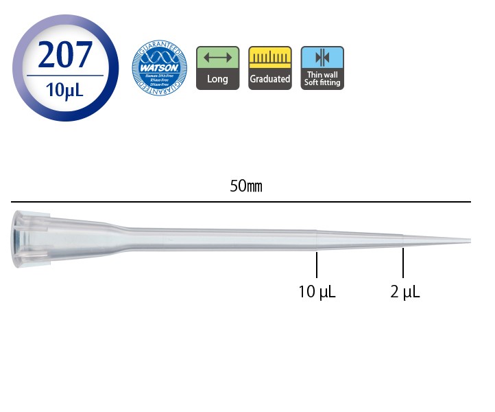 Đầu típ 10uL loại dài có chia vạch (1000cái/gói) code:110-207C