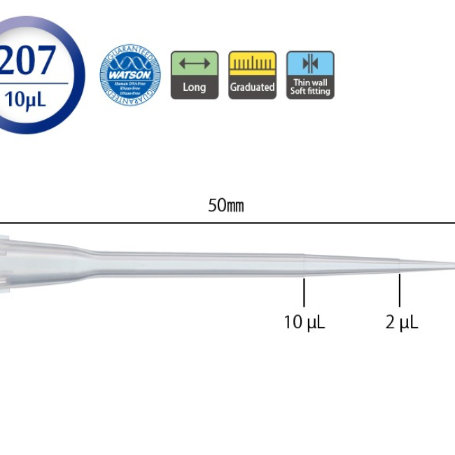 Đầu tip dài chia vạch 10uL code 110-207C WATSON